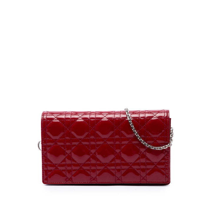 Cannage Lady Dior Chaîne Pochette Rouge