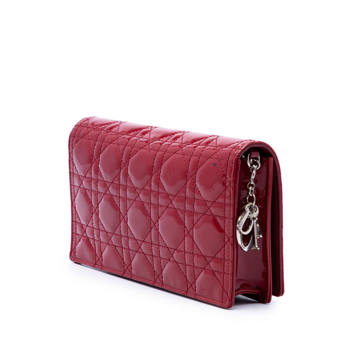 Cannage Lady Dior Chaîne Pochette Rouge