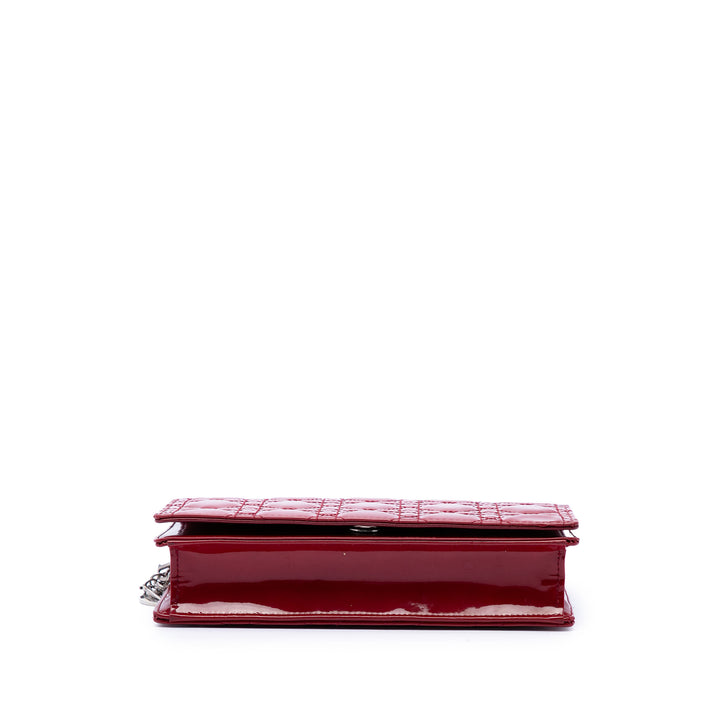 Cannage Lady Dior Chaîne Pochette Rouge