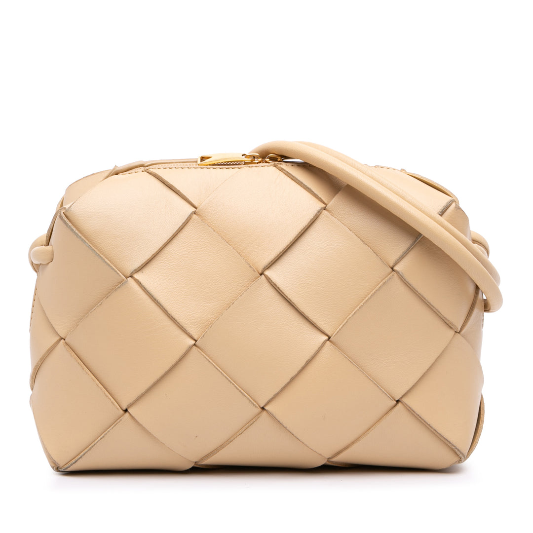 Intreccio Cassette Sac caméra Petit Cuir d'agneau Beige
