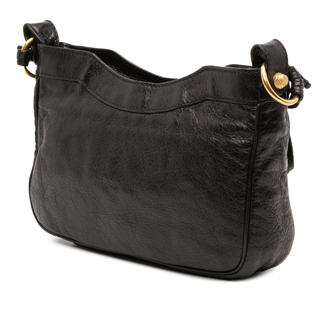 Balenciaga Cuir d’agneau Motocross Giant 12 Hip Sac porté croisé Noir
