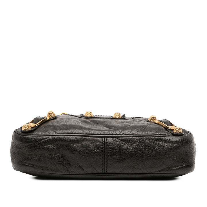 Balenciaga Cuir d’agneau Motocross Giant 12 Hip Sac porté croisé Noir
