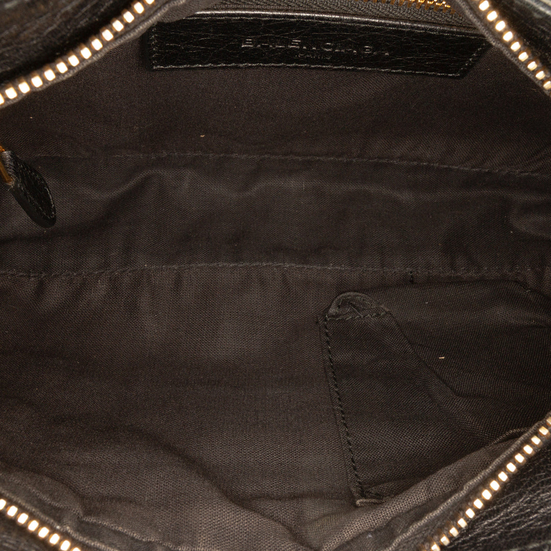 Balenciaga Cuir d’agneau Motocross Giant 12 Hip Sac porté croisé Noir
