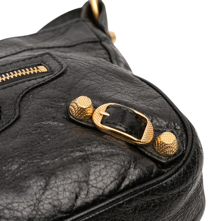 Balenciaga Cuir d’agneau Motocross Giant 12 Hip Sac porté croisé Noir