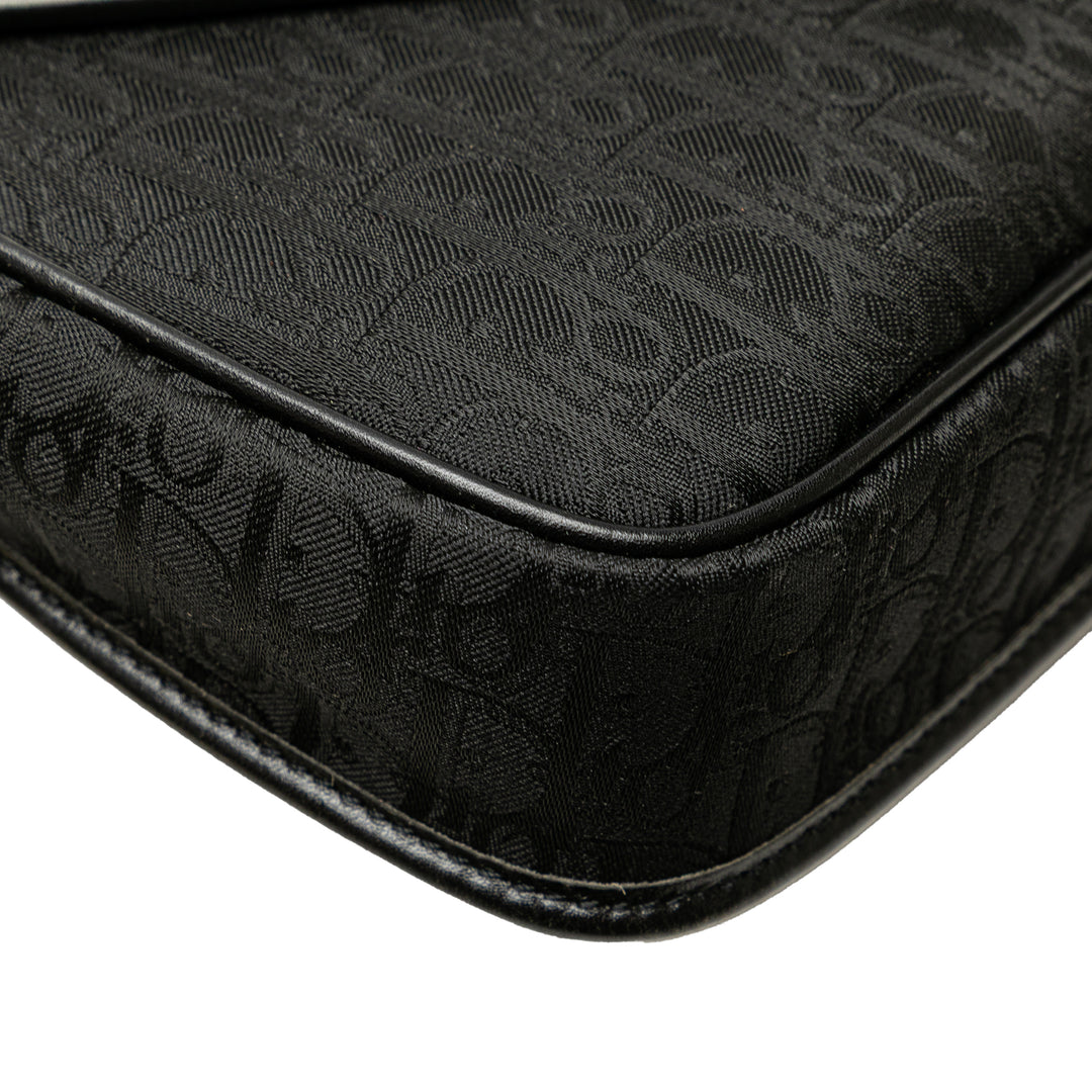 Oblique Canvas Flap Crossbody Black - Gaby Paris