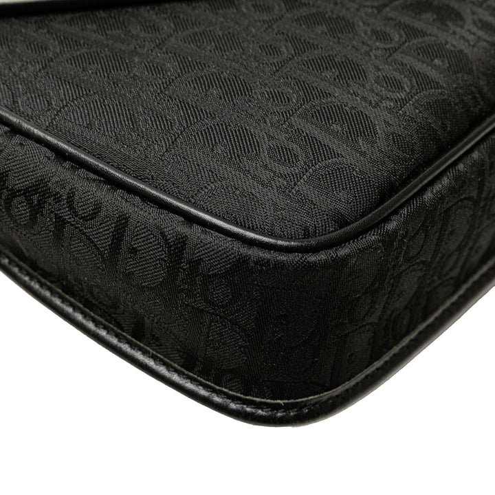 Oblique Canvas Flap Crossbody Black - Gaby Paris