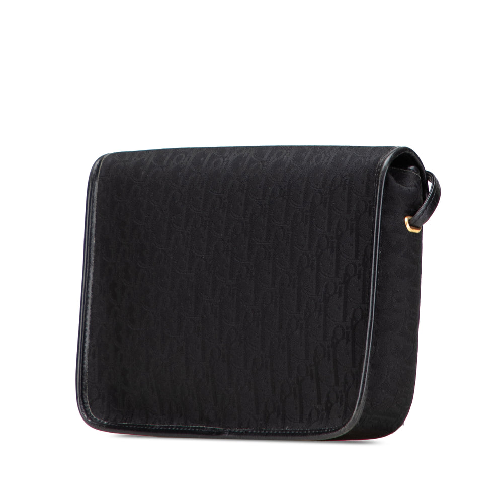 Oblique Canvas Flap Crossbody Black - Gaby Paris