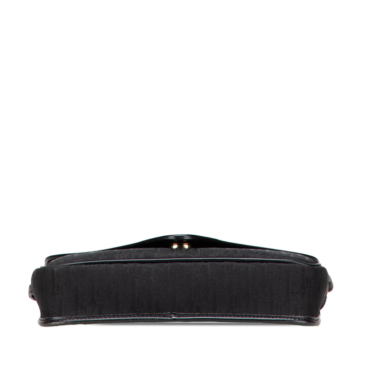 Oblique Canvas Flap Crossbody Black - Gaby Paris