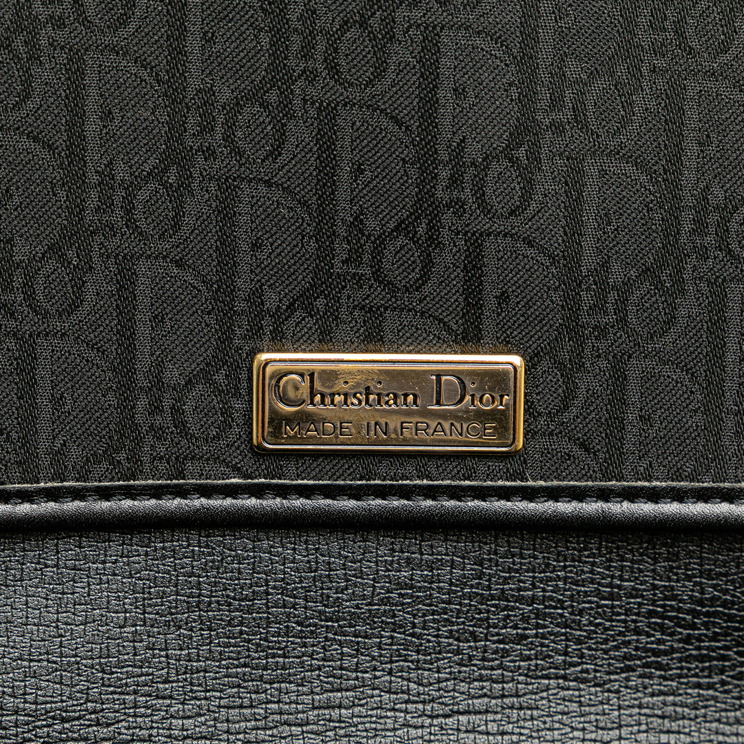 Oblique Canvas Flap Crossbody Black - Gaby Paris