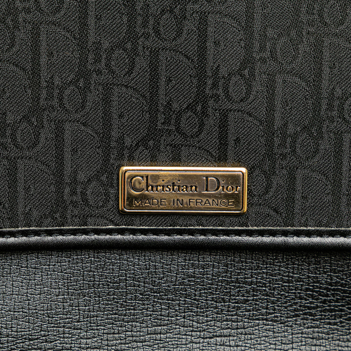 Oblique Canvas Flap Crossbody Black - Gaby Paris