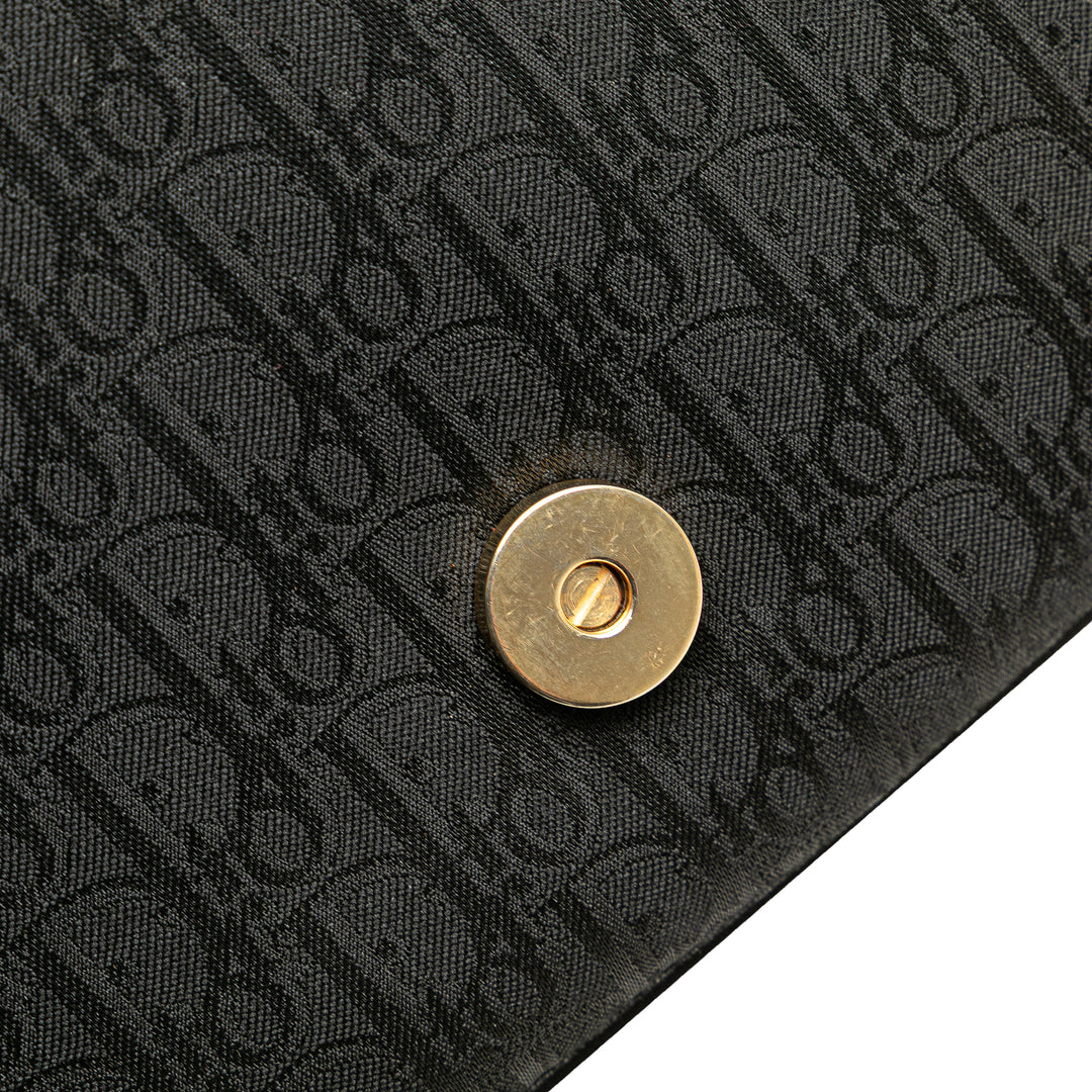 Oblique Canvas Flap Crossbody Black - Gaby Paris