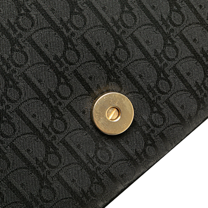 Oblique Canvas Flap Crossbody Black - Gaby Paris