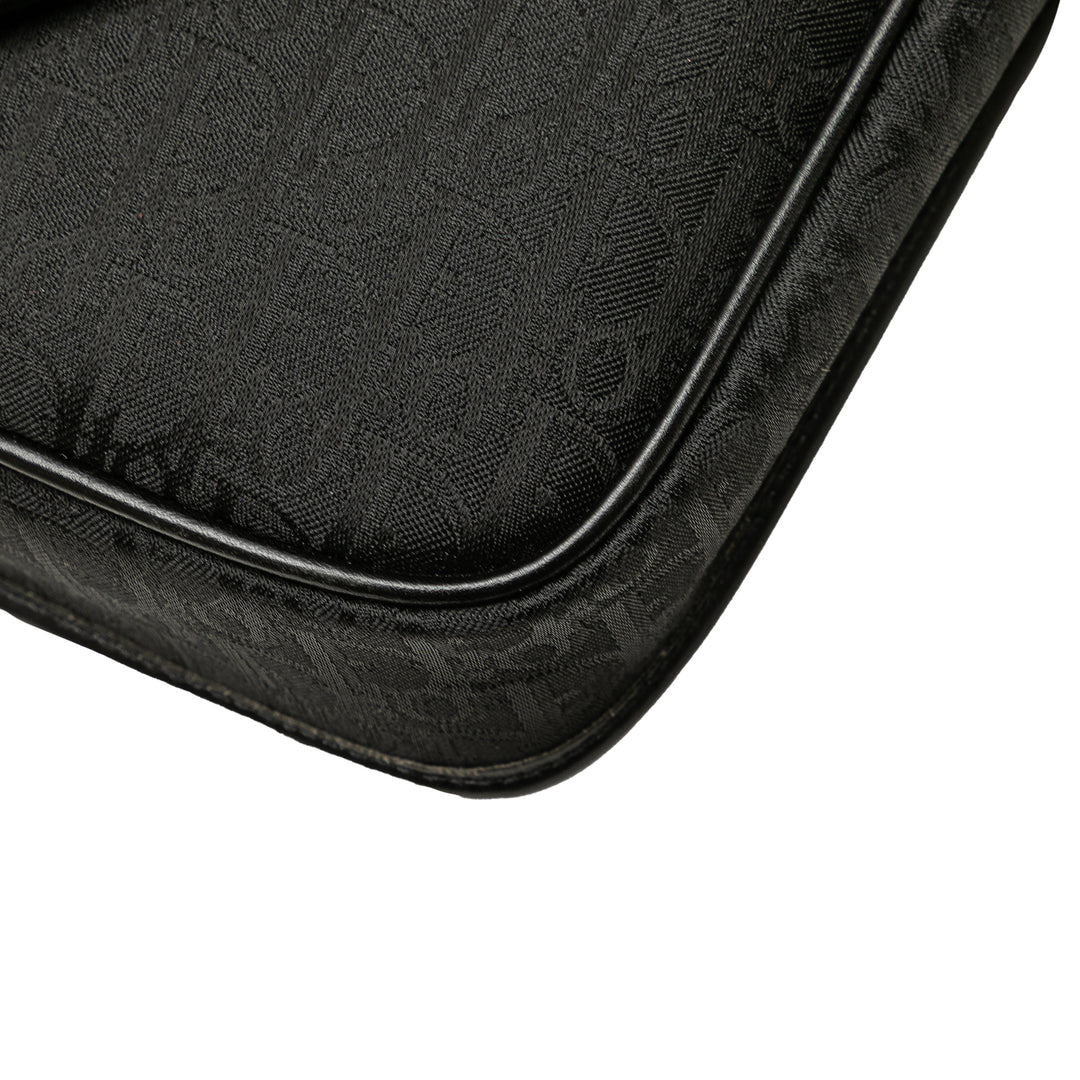 Oblique Canvas Flap Crossbody Black - Gaby Paris