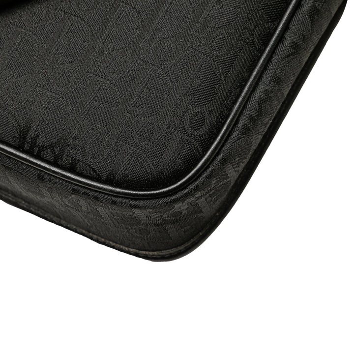Oblique Canvas Flap Crossbody Black - Gaby Paris