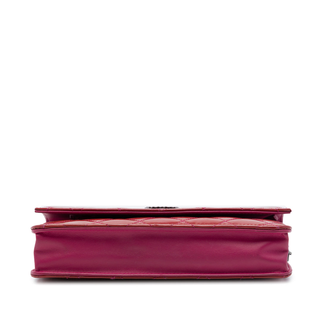 Chanel CC Matelassé Brilliant Wallet on Chain Rose