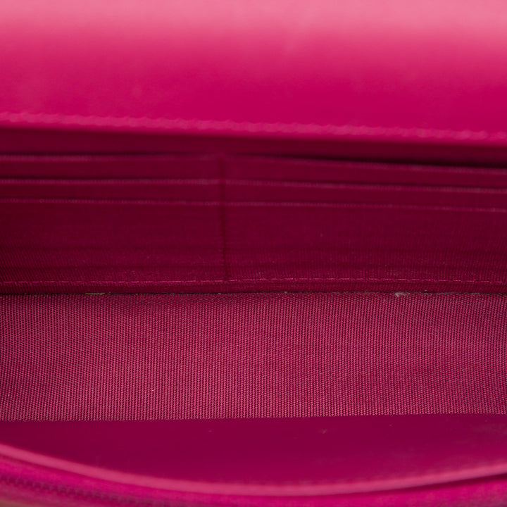 Chanel CC Matelassé Brilliant Wallet on Chain Rose