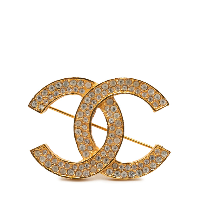 Chanel CC plaqué Strass Broche