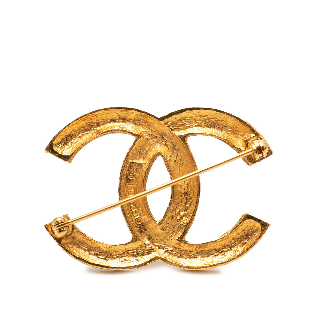 Chanel CC plaqué Strass Broche