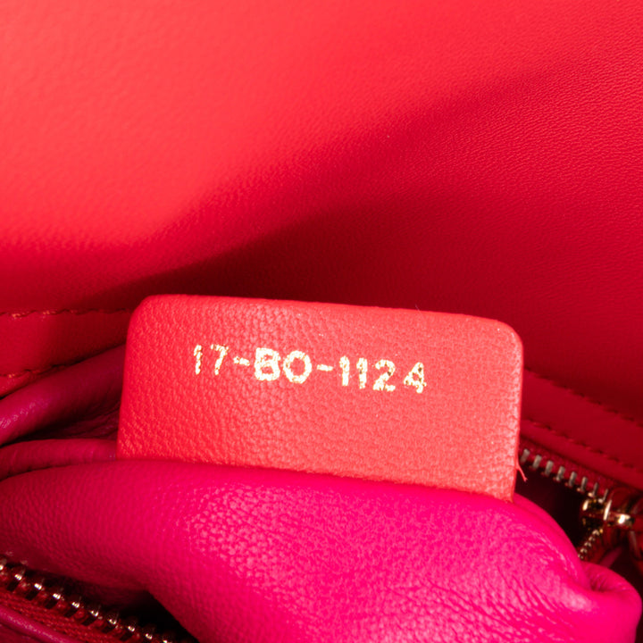 Mini Bicolor Lambskin Cannage Lady Dior Red - Gaby Paris