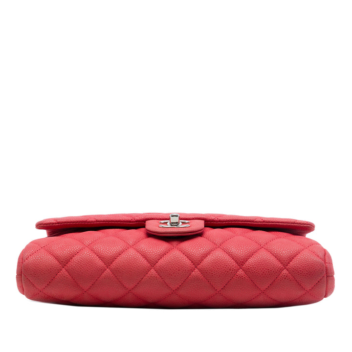 Chanel CC Matelassé Caviar à rabat Pochette avec chaîne