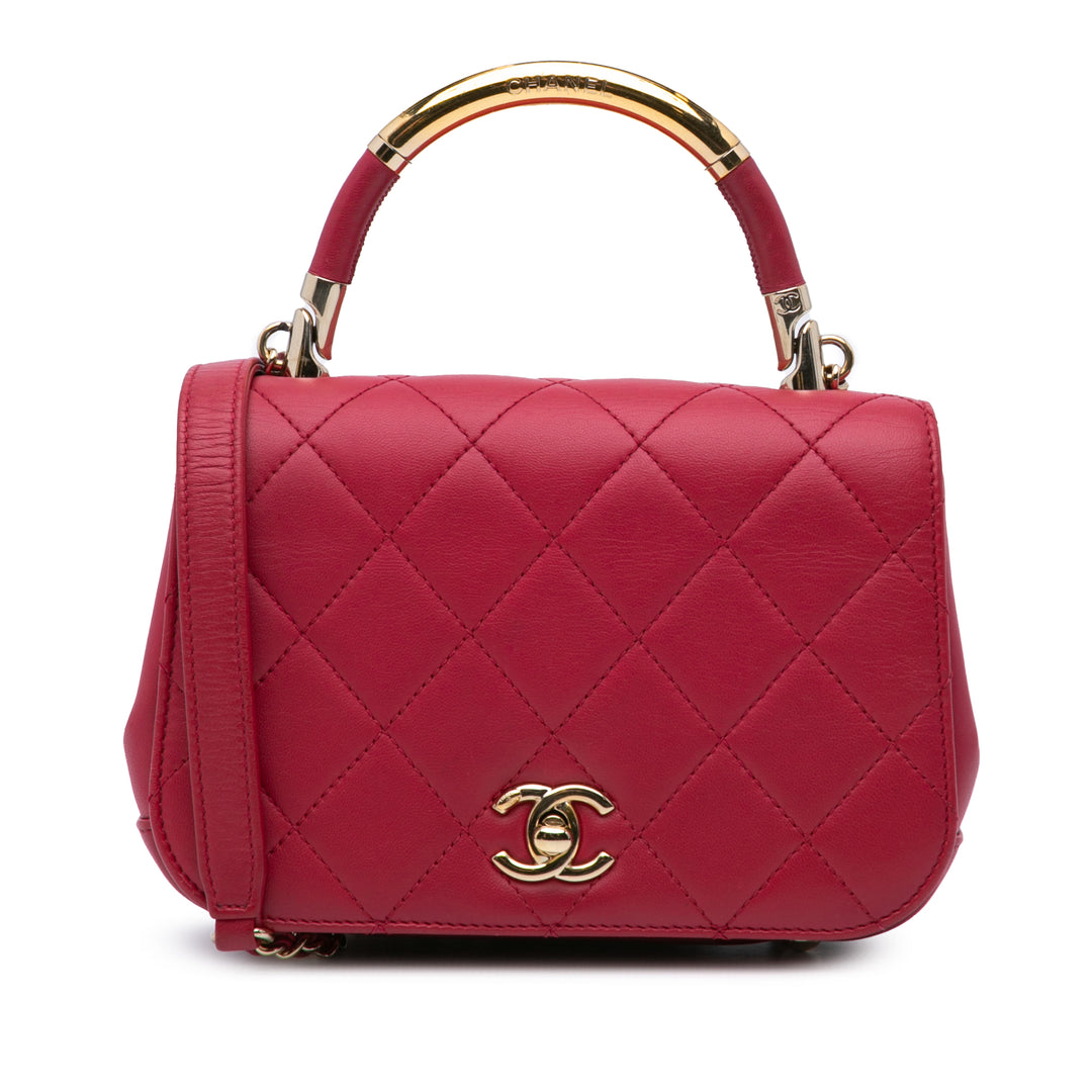 Chanel Matelassé Carry Chic à rabat Mini Cuir d'agneau