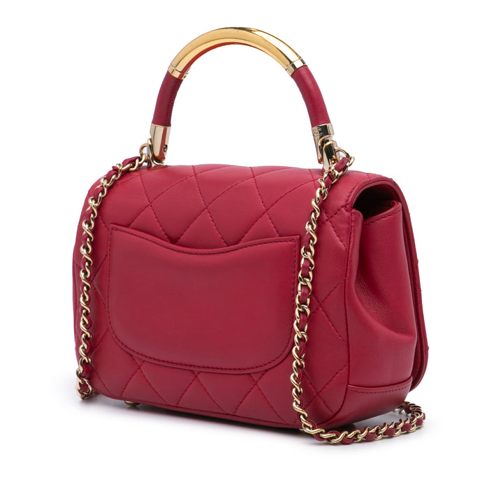 Chanel Matelassé Carry Chic à rabat Mini Cuir d'agneau