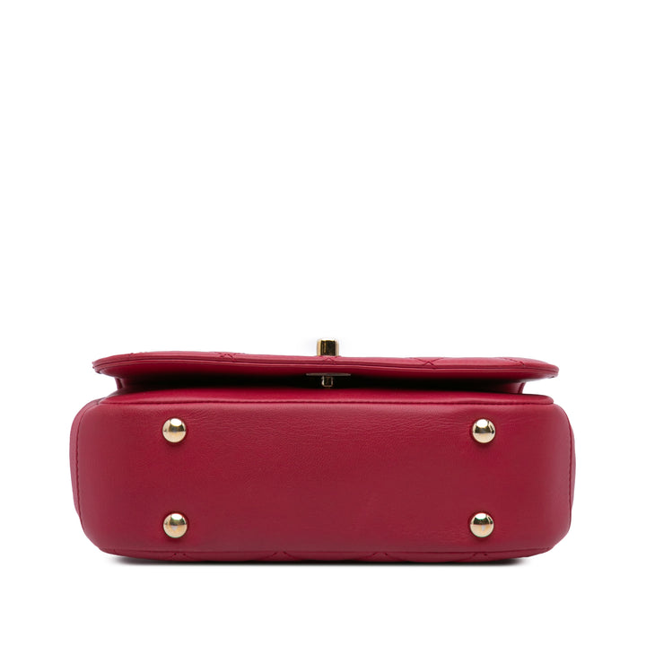 Chanel Matelassé Carry Chic à rabat Mini Cuir d'agneau