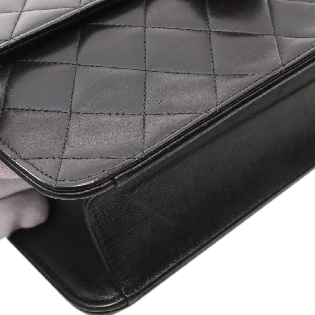 CC Quilted Lambskin Single Flap Black - Gaby Paris