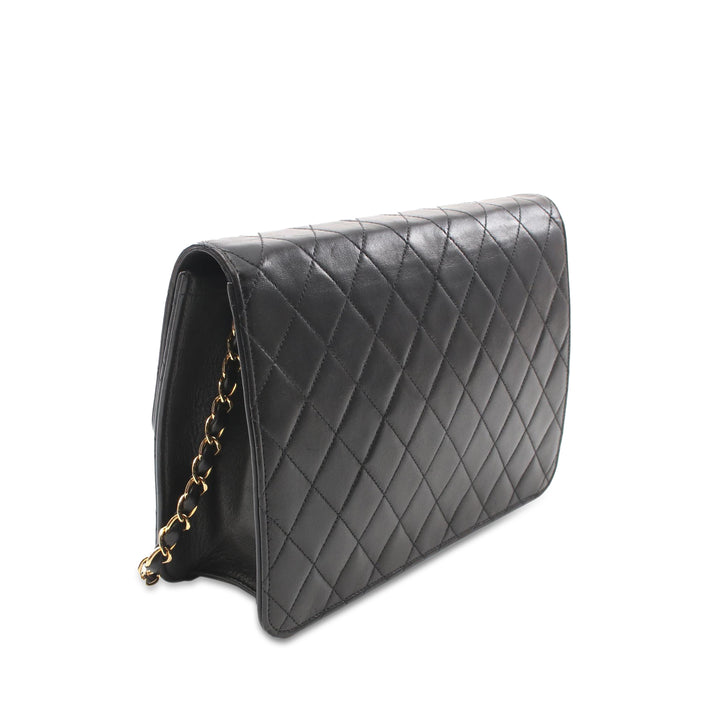 CC Quilted Lambskin Single Flap Black - Gaby Paris