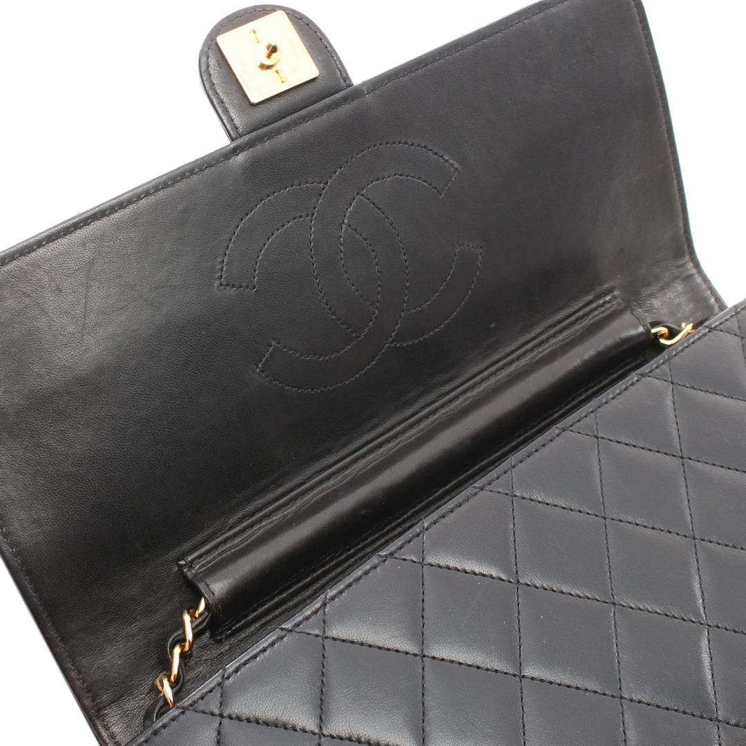 CC Quilted Lambskin Single Flap Black - Gaby Paris