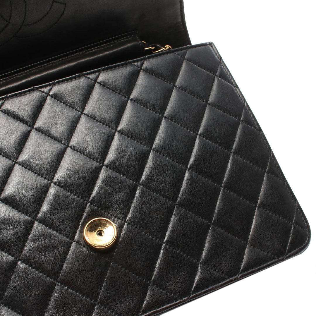 CC Quilted Lambskin Single Flap Black - Gaby Paris