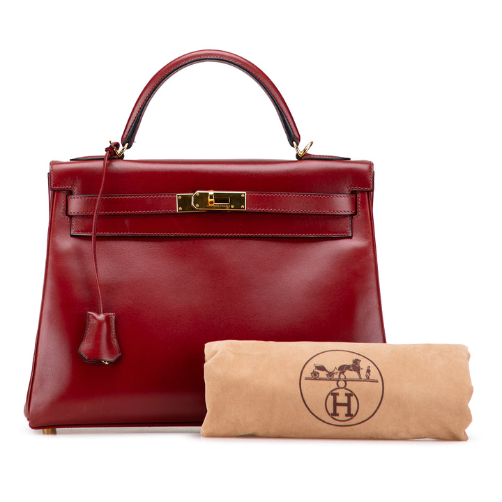 Hermès Box Calf Kelly II Retourne 32 Rouge – GABY PARIS Authentique