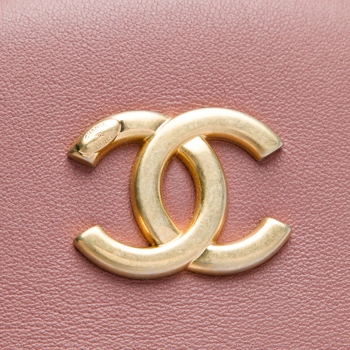 Chevron Rond As Earth Sac Cuir d'agneau Rose