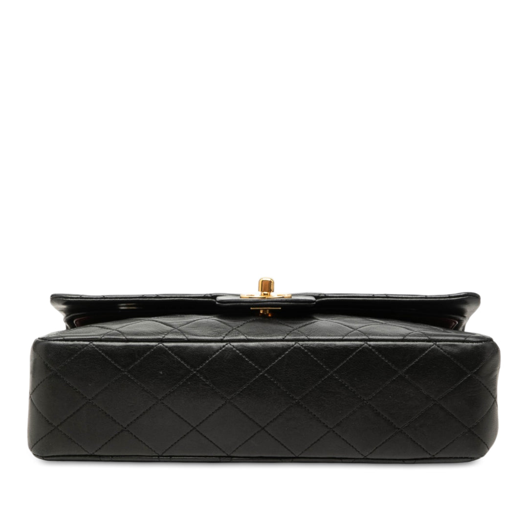 Classic Double rabat Moyen Cuir d'agneau Noir