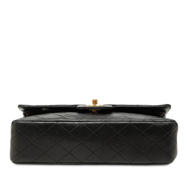 Classic Double rabat Moyen Cuir d'agneau Noir