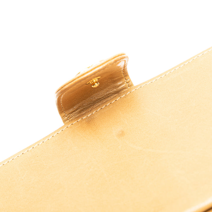 CC Quilted Caviar Stitched French Long Wallet Brown - Gaby Paris