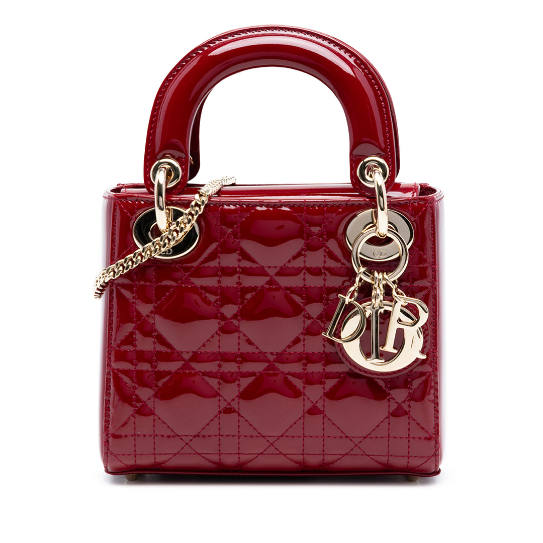 Dior Mini Cuir verni Cannage Lady Dior