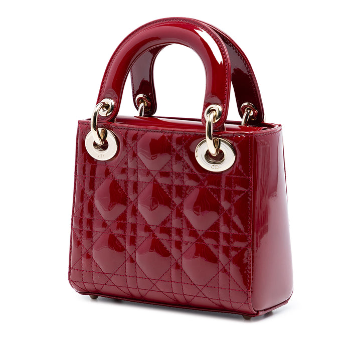 Dior Mini Cuir verni Cannage Lady Dior