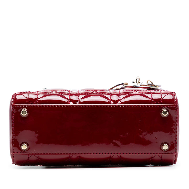 Dior Mini Cuir verni Cannage Lady Dior