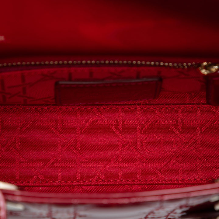Dior Mini Cuir verni Cannage Lady Dior