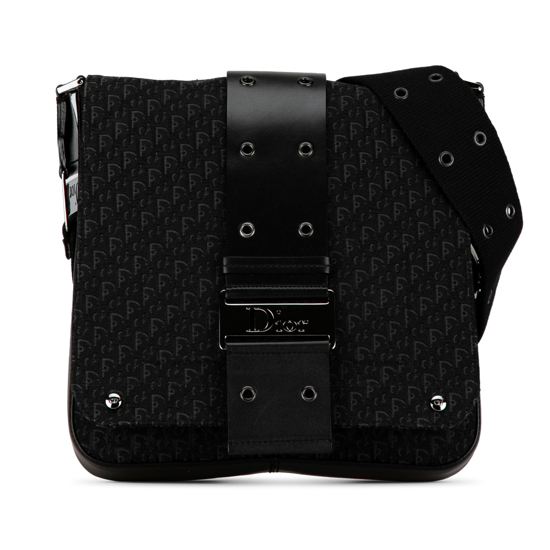 Oblique Canvas Street Chic Crossbody Black - Gaby Paris