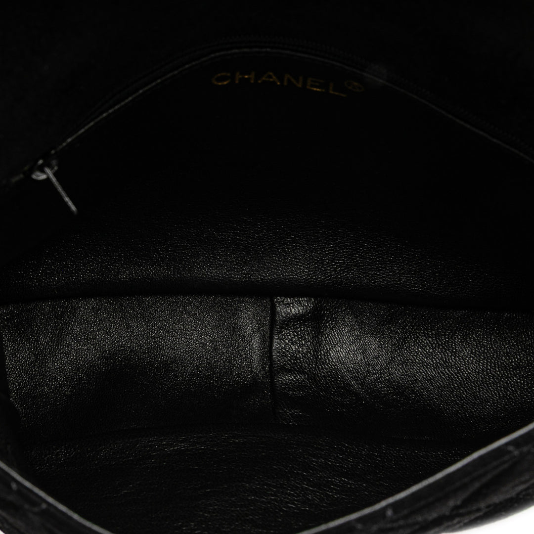 CC Quilted Suede Shoulder Bag Black - Gaby Paris