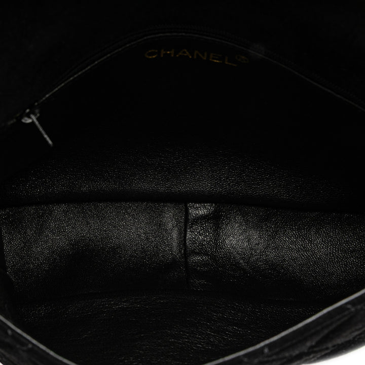 CC Quilted Suede Shoulder Bag Black - Gaby Paris