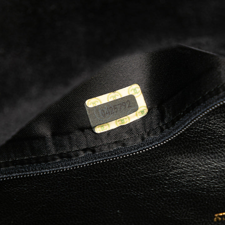 CC Quilted Suede Shoulder Bag Black - Gaby Paris