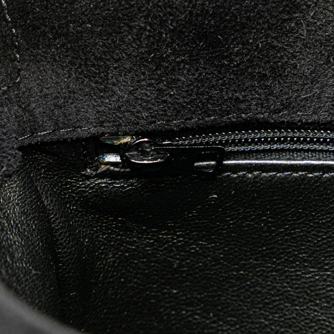CC Quilted Suede Shoulder Bag Black - Gaby Paris