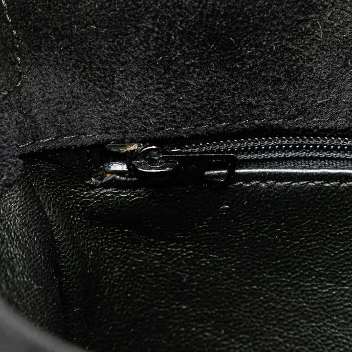 CC Quilted Suede Shoulder Bag Black - Gaby Paris