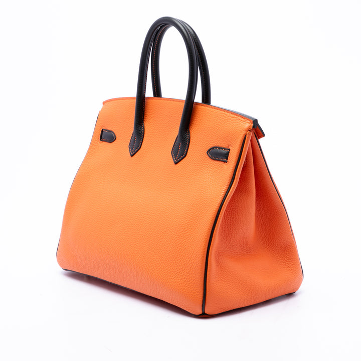 Hermès Special Order Bicolore Birkin Retourne 35 Clémence Orange – vue 2 – GABY PARIS