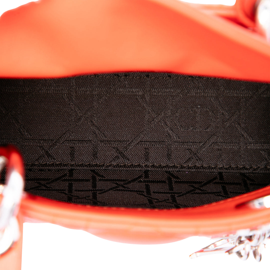 Lady Dior Cannage Micro Cuir d'agneau Orange