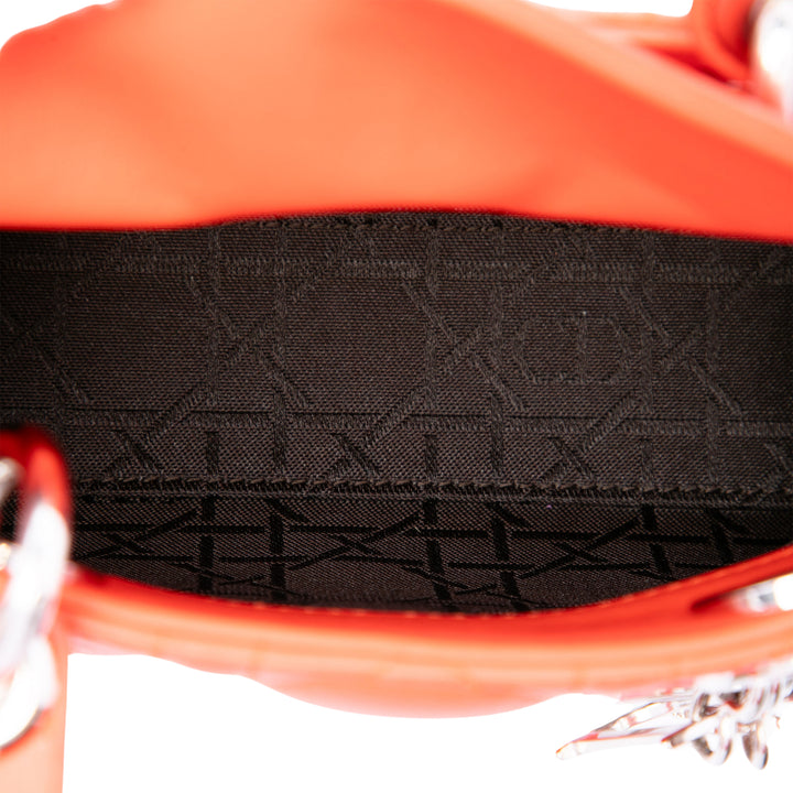 Lady Dior Cannage Micro Cuir d'agneau Orange