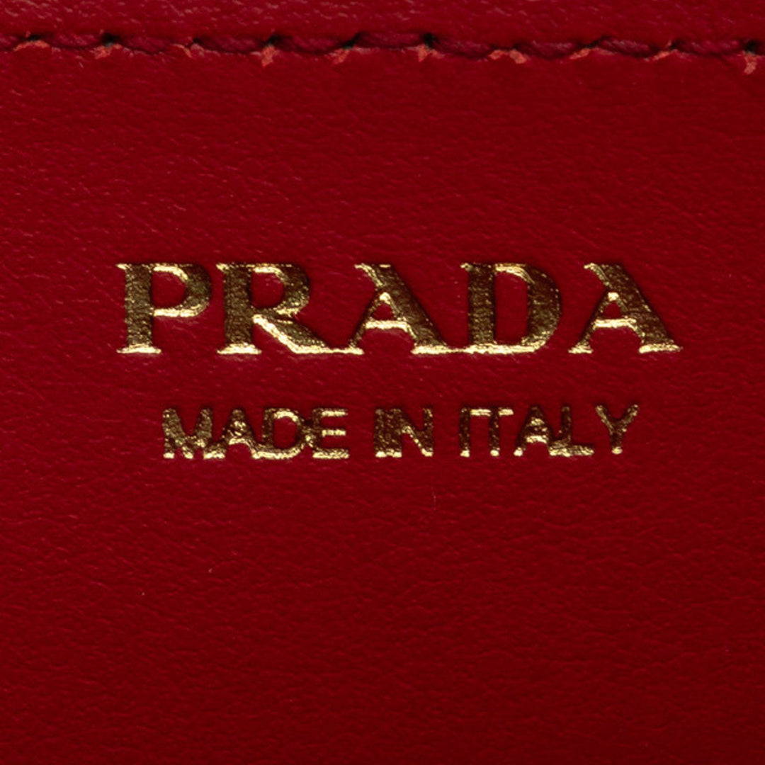 Prada Saffiano City Calf Cahier Heart and Flower Wallet on Chain Black - GABY PARIS